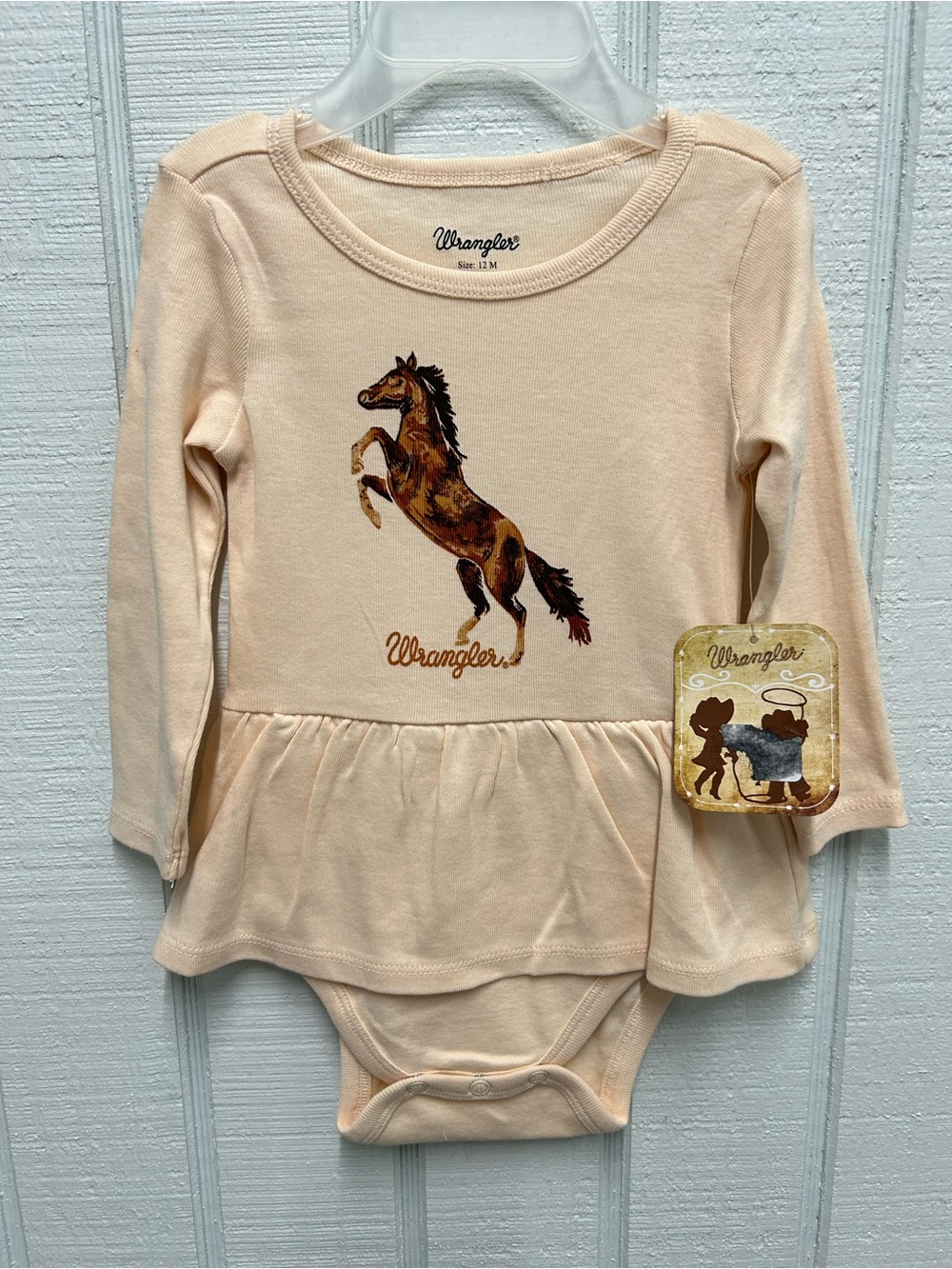 NWT Wrangler Horse Graphic Skirted Body Suit, long sleeve.